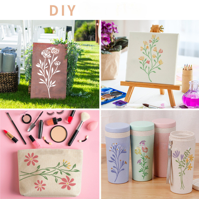 18PCS 기하학적 꽃무늬 페인팅 스텐실 세트 DIY  - Art Craft Doodle 리뷰 및 가격