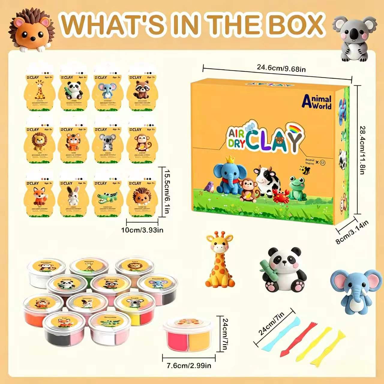 12개의 동물 몰드가 포함된 에어 드라이 클레이 키트, - Air Dry Clay 리뷰 및 가격